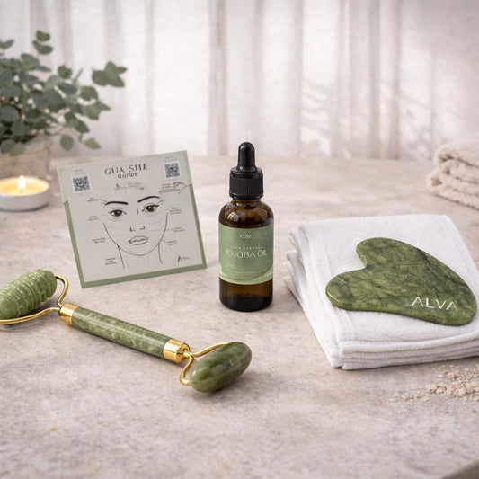 Jade Stone Gua Sha & Roller Set