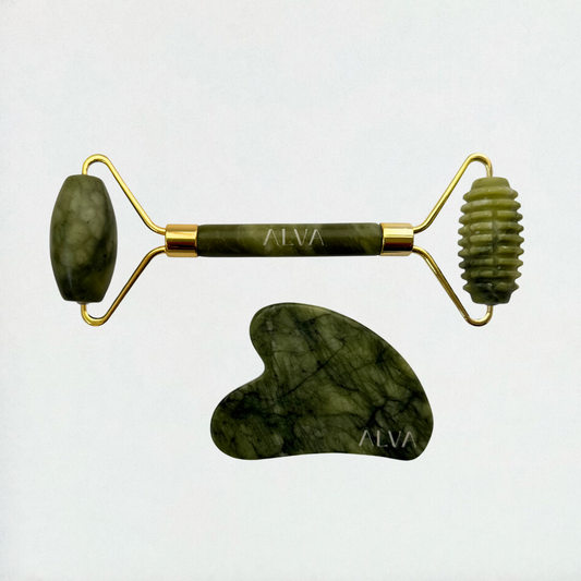 Jade Stone Gua Sha & Roller Set
