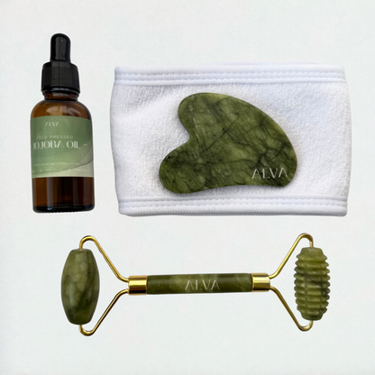 Jade Stone Gua Sha & Roller Set