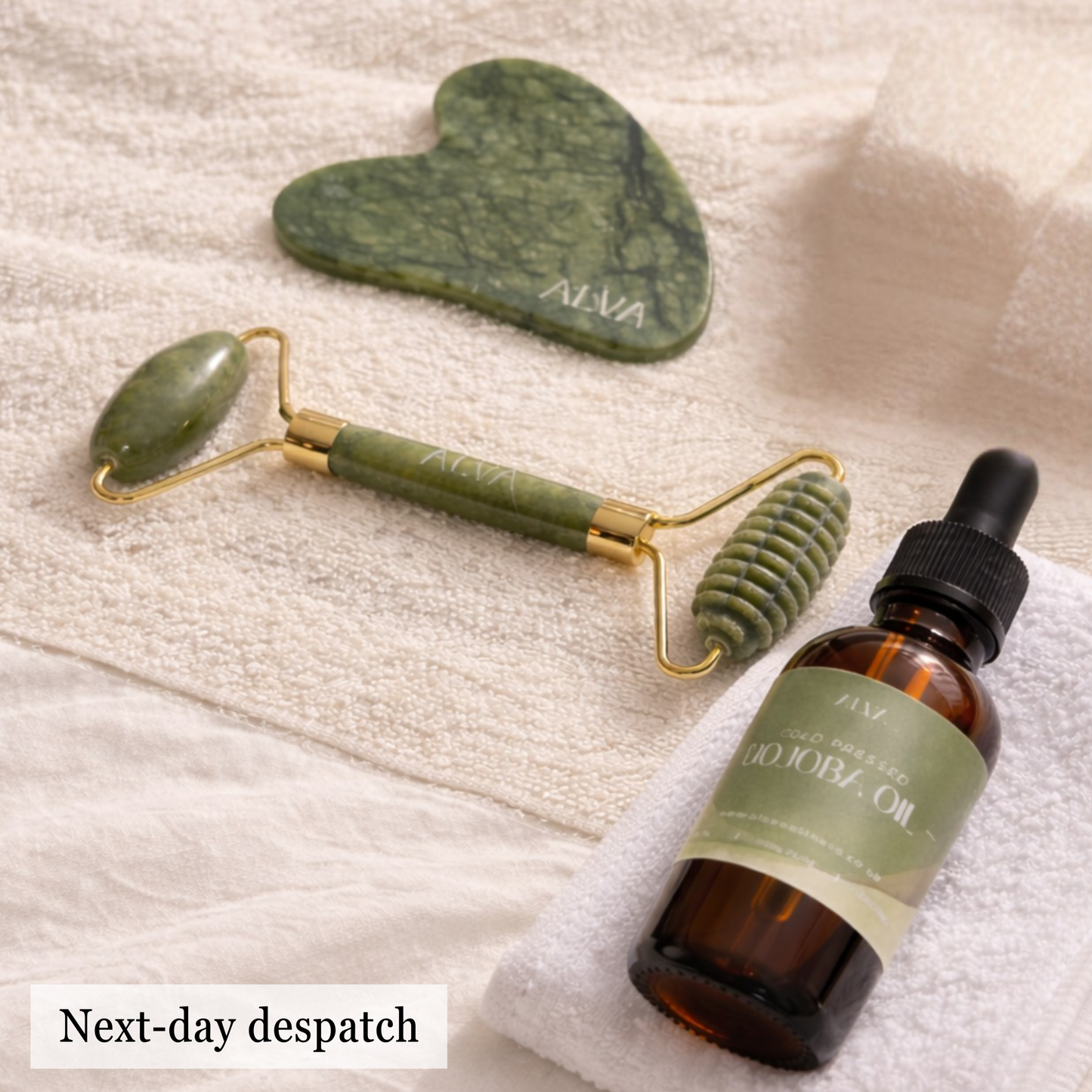 Jade Stone Gua Sha & Roller Set