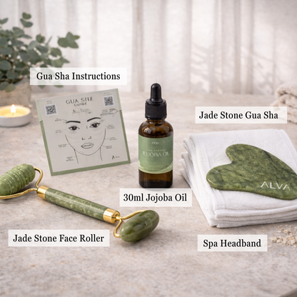 Jade Stone Gua Sha & Roller Set