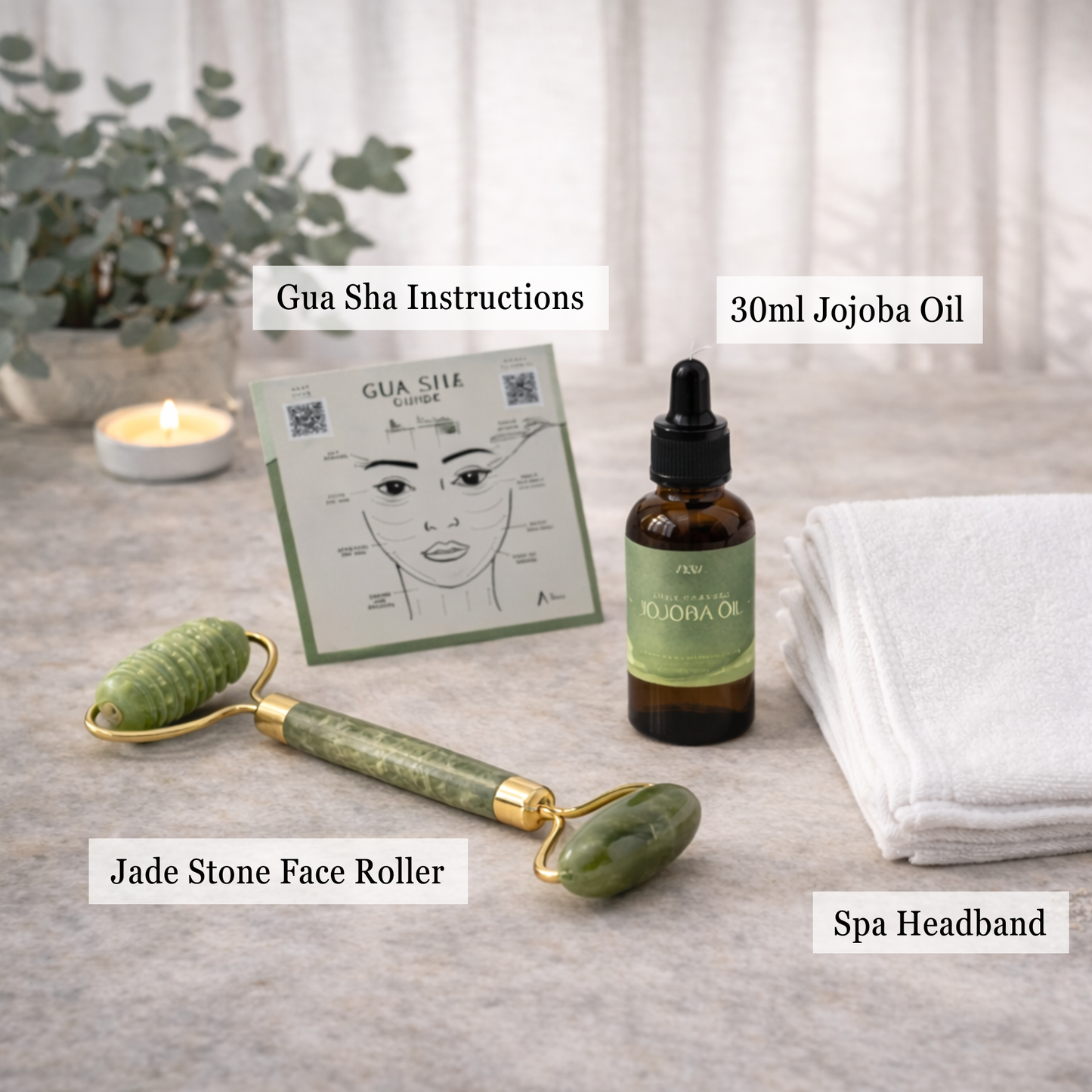 Jade Stone Face Roller Set