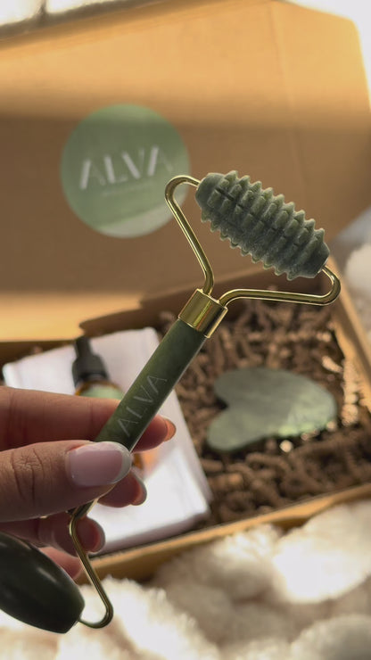 Jade Stone Gua Sha & Roller Set
